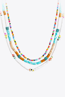  Multicolored Bead Necklace Three-Piece Set