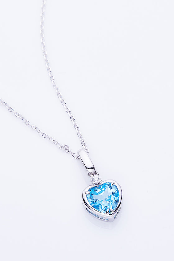 Topaz Heart Pendant Necklace