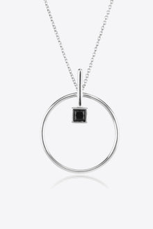  Black Zircon 925 Sterling Silver Necklace