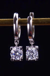 Feel The Surprise 1 Carat Moissanite Platinum-Plated Drop Earrings