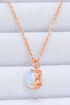 Natural 4-Prong Pendant Moonstone Necklace