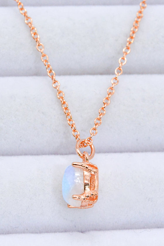 Natural 4-Prong Pendant Moonstone Necklace