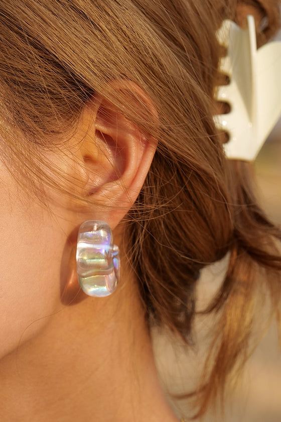 Resin C-Hoop Earrings