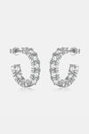 Inlaid Zircon C-Hoop Earrings