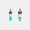 Geometric Imitation Gemstone Alloy Earrings