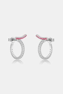  Inlaid Zircon 925 Sterling Silver C-Hoop Earrings