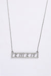 Inlaid Cubic Zirconia Bar Pendant Necklace