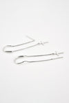 925 Sterling Silver Cross Threader Earrings