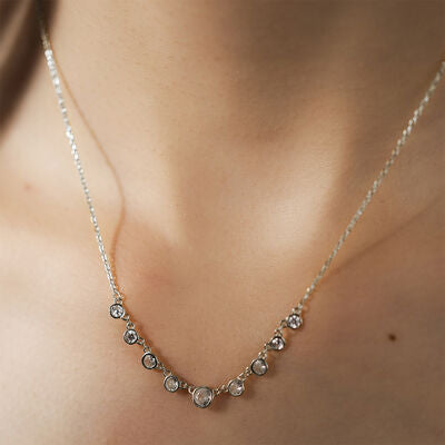 Inlaid Zircon 925 Sterling Silver Necklace