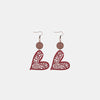 PU Leather Iron Hook Heart Earrings