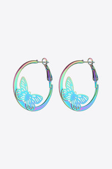  5-Pair Wholesale Multicolored Butterfly Huggie Earrings