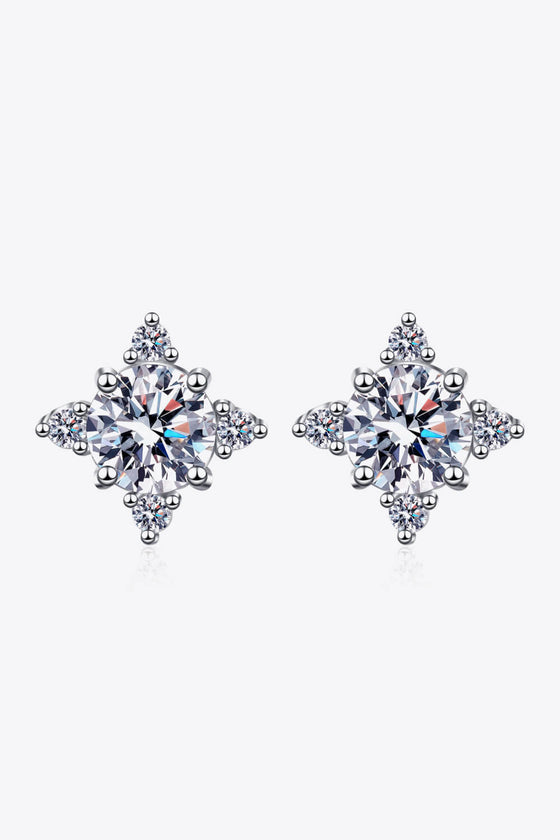 Four Leaf Clover 2 Carat Moissanite Stud Earrings