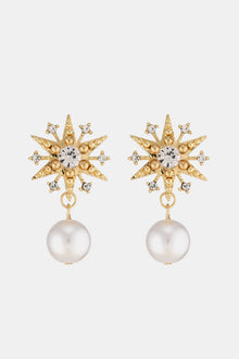  Synthetic Pearl Star Shape Alloy Earrings