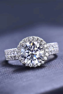  Four-Prong 2 Carat Moissanite Round Ring