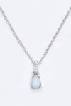 Opal Pendant 925 Sterling Silver Chain-Link Necklace