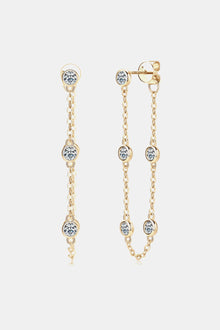  1 Carat Moissanite 925 Sterling Silver Chain Earrings