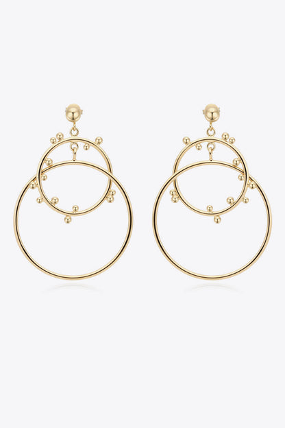 18K Gold-Plated Double Hoop Drop Earrings