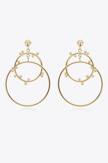  18K Gold-Plated Double Hoop Drop Earrings