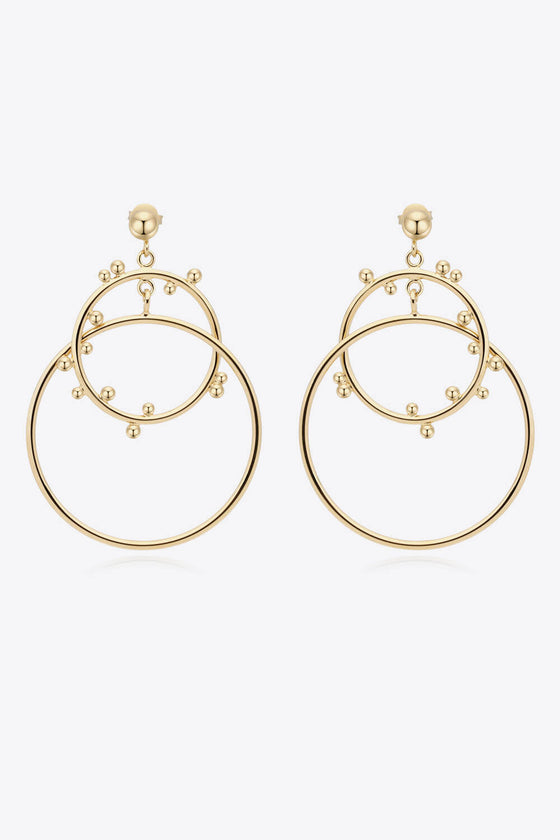 18K Gold-Plated Double Hoop Drop Earrings