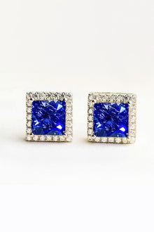  925 Sterling Silver 4 Carat Moissanite Square Earrings