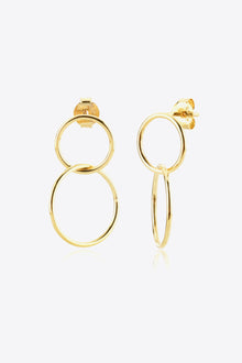  925 Sterling Silver Double Hoop Drop Earrings