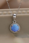 Opal Round Pendant Chain Necklace