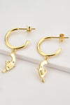 925 Sterling Silver C-Hoop Gun Drop Earrings