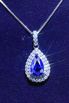  2 Carat Moissanite Teardrop Pendant Necklace