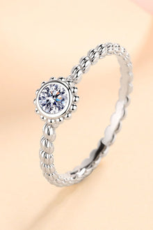  Moissanite Rhodium-Plated Ring