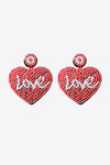 LOVE Beaded Heart Earrings