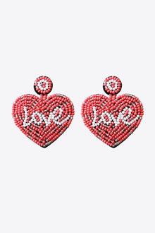  LOVE Beaded Heart Earrings