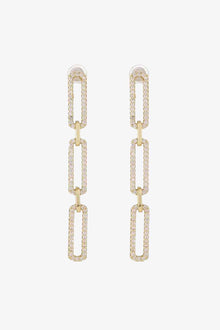  Rhinestone Chunky Chain Drop Earrings