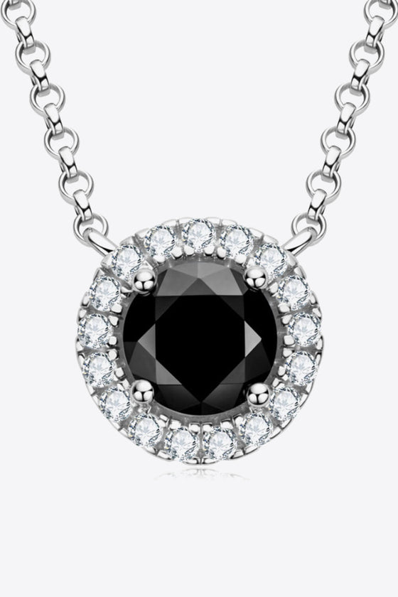 Two-Tone 1 Carat Moissanite Round Pendant Necklace