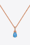 Teardrop Turquoise 4-Prong Pendant Necklace