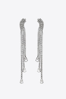  Glass Stone Fringe Dangle Earrings