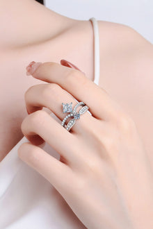  925 Sterling Silver Moissanite Crown Ring