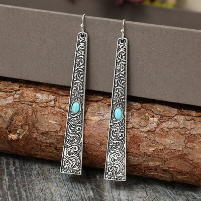 Artificial Turquoise Bar Earrings