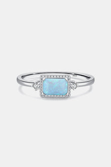  925 Sterling Silver Opal Ring