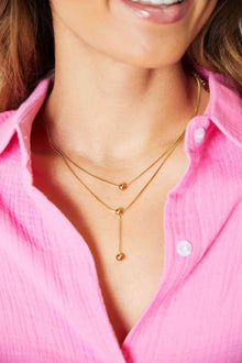  Adored Drop Ball Double-Layered Necklace