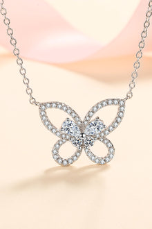  Moissanite Butterfly Pendant Necklace