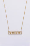 Inlaid Cubic Zirconia Bar Pendant Necklace