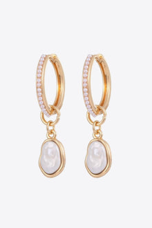  Pearl Huggie Drop Earrings