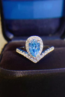  1 Carat Pear Shape Moissanite Heart Ring