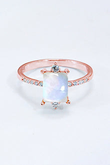  925 Sterling Silver Square Moonstone Ring