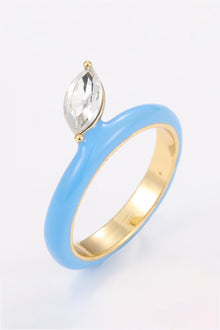  18K Gold Plated Glass Stone Ring