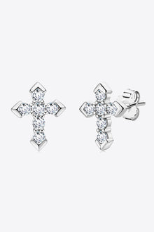  Moissanite Cross Stud Earrings