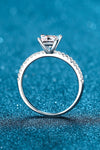 Rhodium-Plated 2 Carat Moissanite Four-Prong Ring