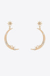 Zircon Star and Moon Alloy Earrings