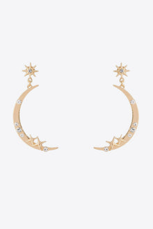  Zircon Star and Moon Alloy Earrings