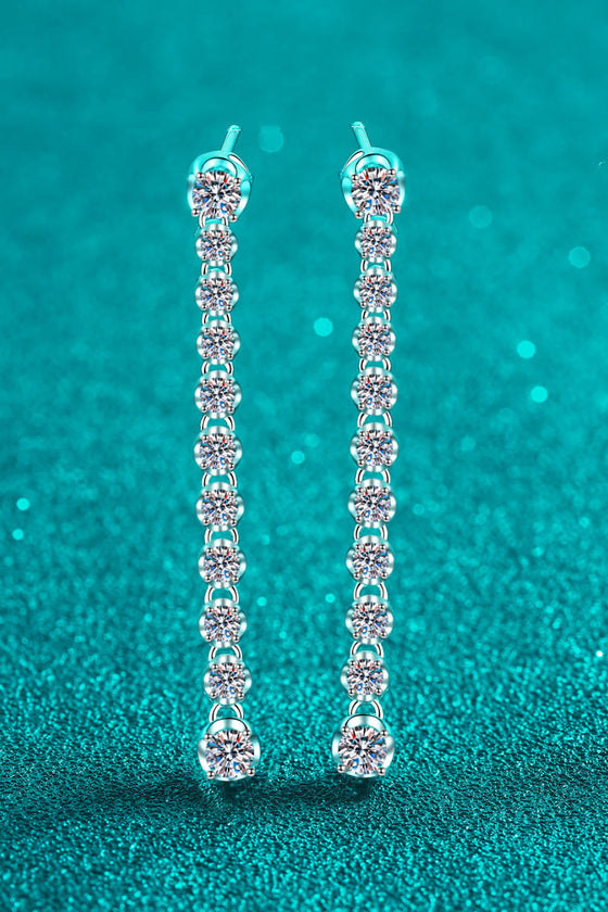 1.18 Carat Moissanite Long Earrings